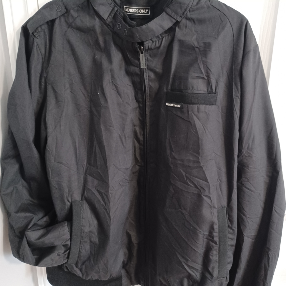 Members Only Black Windbreaker Jacket